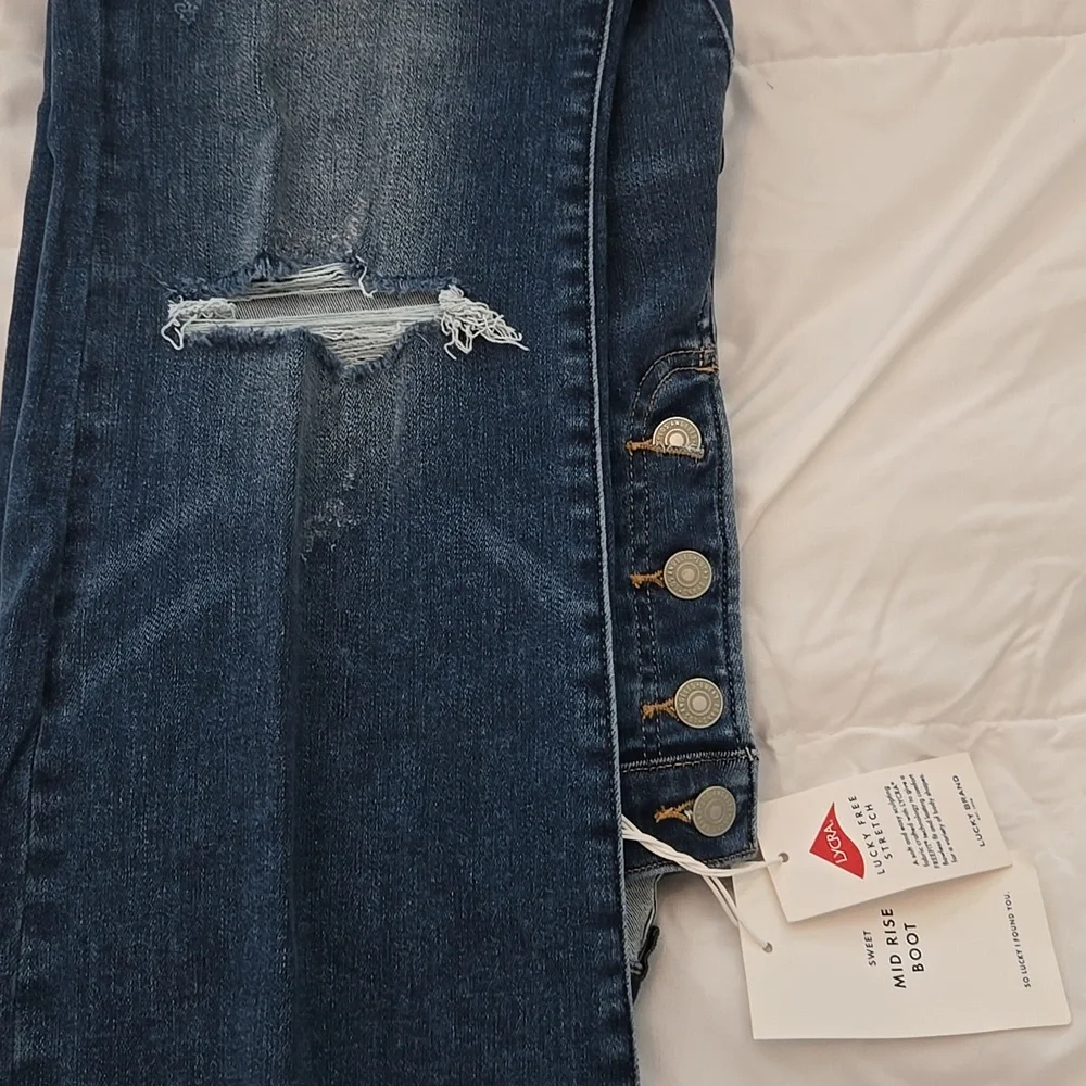 🍉 NWT Lucky Brand Jeans Midrise Boot 10 - Picture 4 of 4